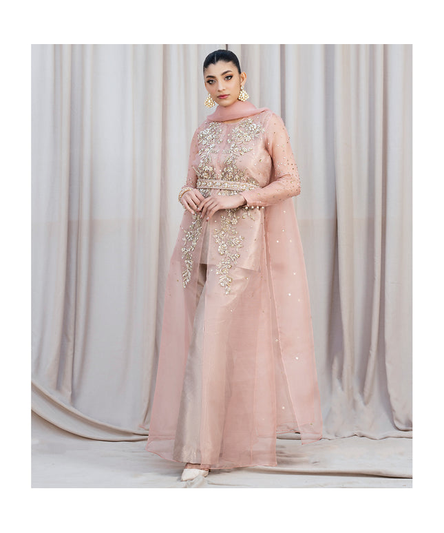 IRIS | Pink Embellished Net Gown Dress