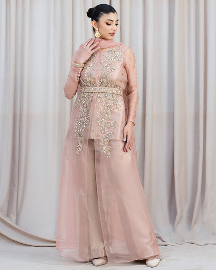 IRIS | Pink Embellished Net Gown Dress