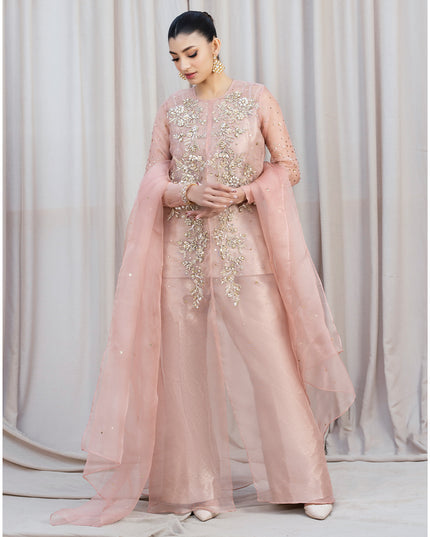 IRIS | Pink Embellished Net Gown Dress