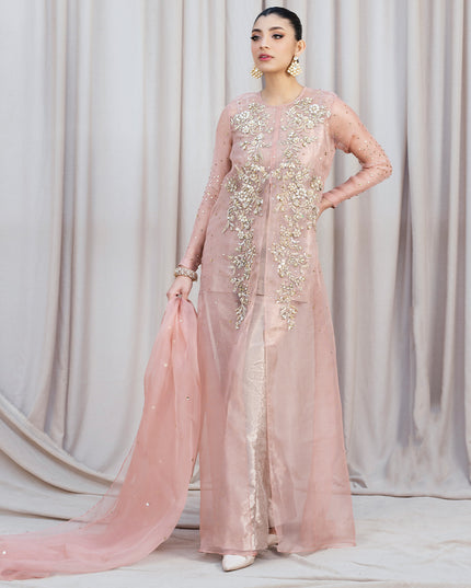 IRIS | Pink Embellished Net Gown Dress
