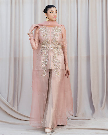 IRIS | Pink Embellished Net Gown Dress