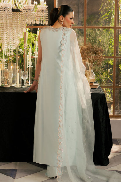 Icelis | Ice Blue Korean Silk Embellished Suit