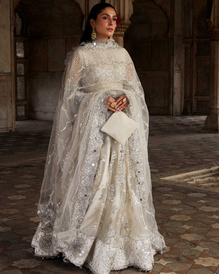 Hussain Rehar | Embroidered Lehenga Embellished Dress