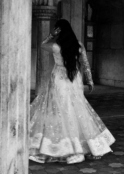 Hussain Rehar | Embroidered Lehenga Embellished Dress