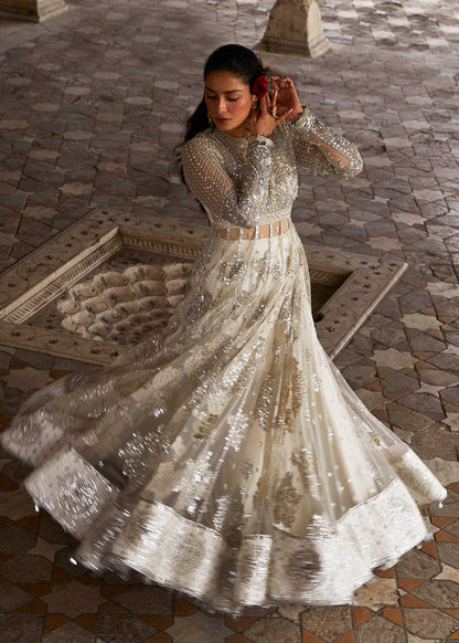 Hussain Rehar | Embroidered Lehenga Embellished Dress