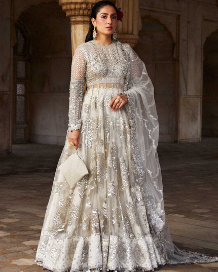 Hussain Rehar | Embroidered Lehenga Embellished Dress