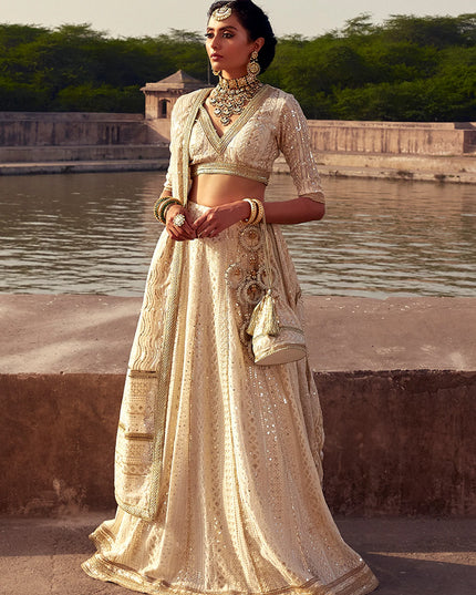 Jahan Ara | Chicken Kari Embellished Lehenga Choli