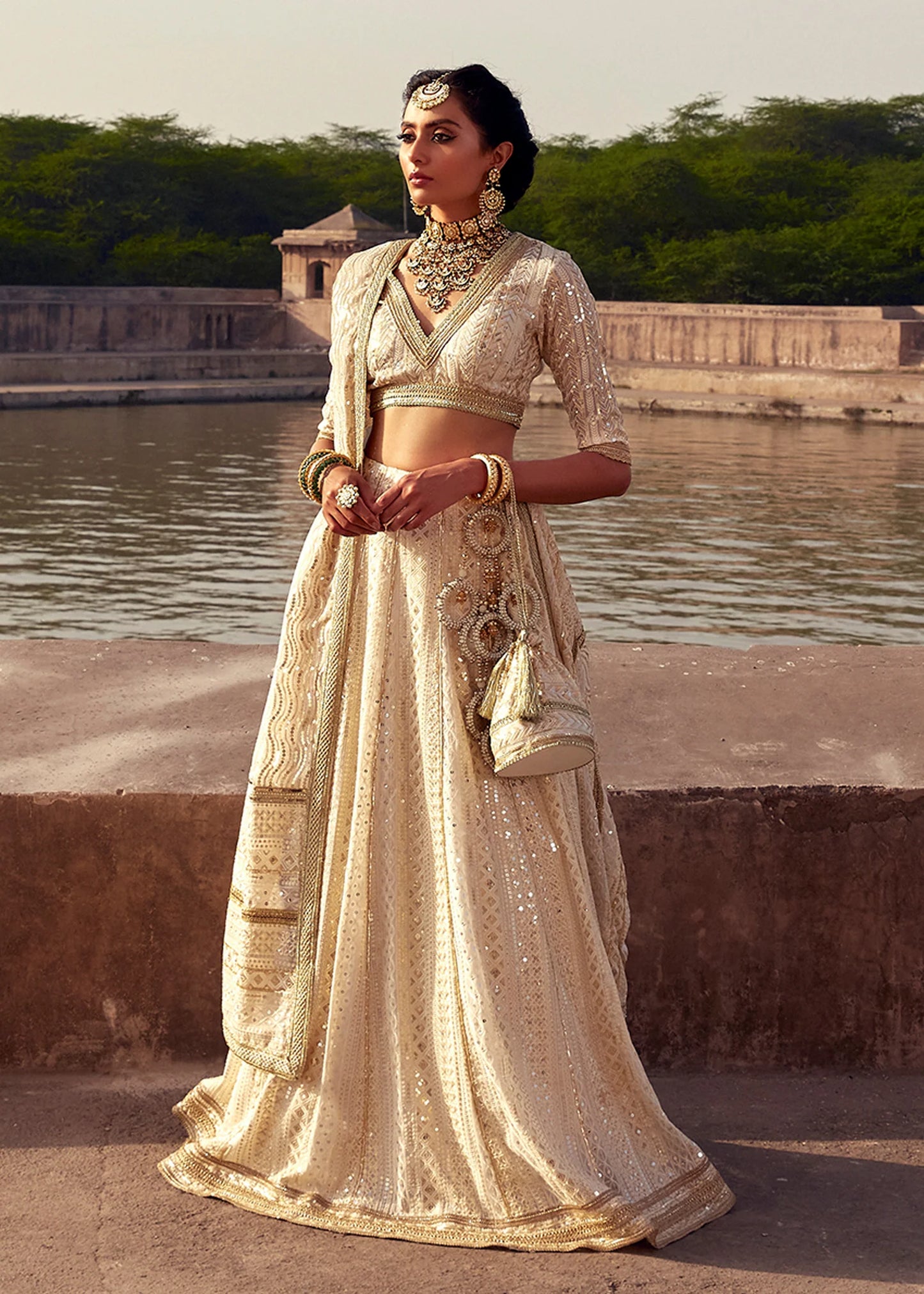 Jahan Ara | Chicken Kari Embellished Lehenga Choli