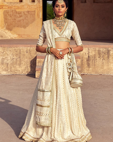 Jahan Ara | Chicken Kari Embellished Lehenga Choli