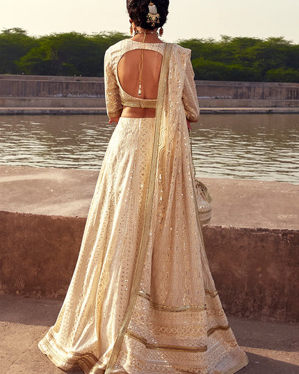 Jahan Ara | Chicken Kari Embellished Lehenga Choli