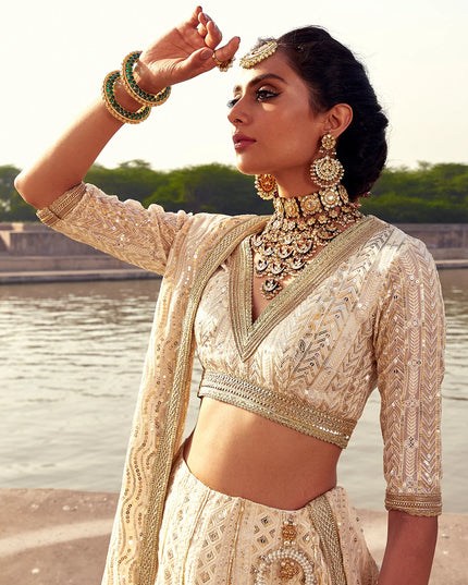 Jahan Ara | Chicken Kari Embellished Lehenga Choli