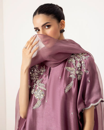 KAMEEL | Purple Embellished Kaftan
