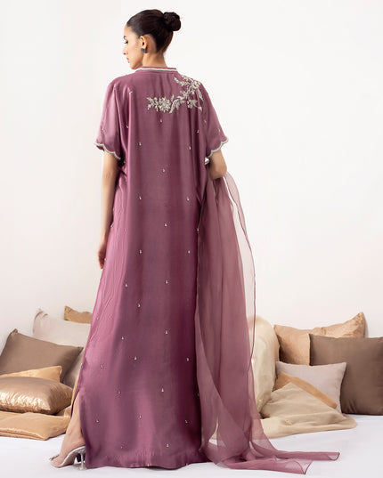 KAMEEL | Purple Embellished Kaftan