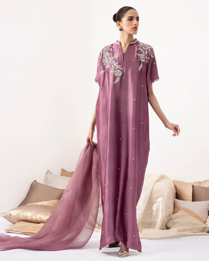 KAMEEL | Purple Embellished Kaftan