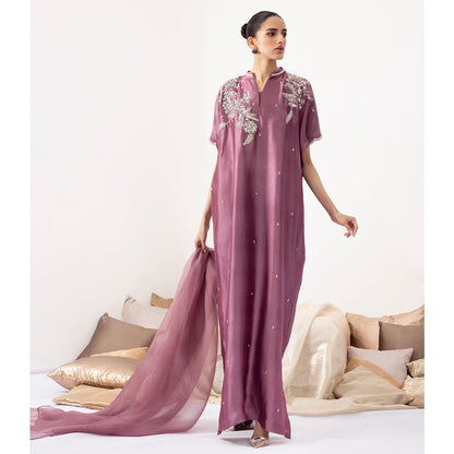 KAMEEL | Purple Embellished Kaftan