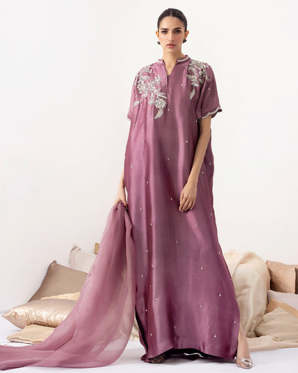 KAMEEL | Purple Embellished Kaftan