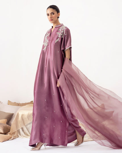 KAMEEL | Purple Embellished Kaftan