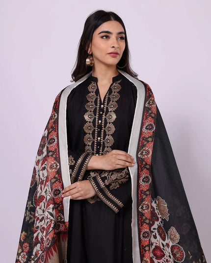 Women's Black Embroidered Suit