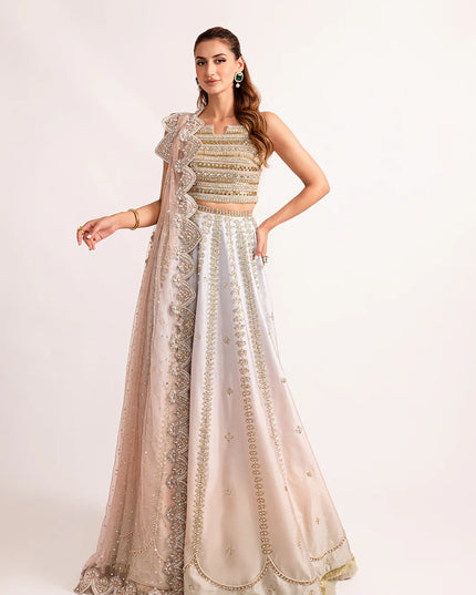 Kubra | Ombre Raw Silk Embellished Lehenga Choli