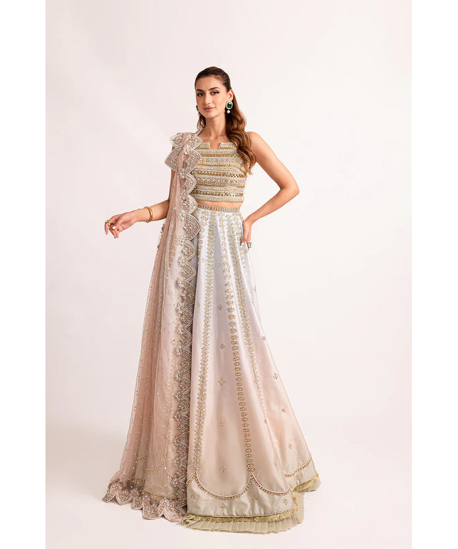 Kubra | Ombre Raw Silk Embellished Lehenga Choli