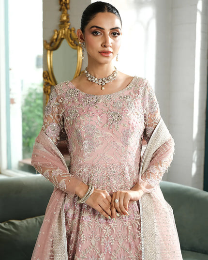 Saira Rizwan | Lilac Net Hand Embellished Lehenga