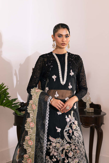 Sitara | Maryam Hussain Black Net Embroidered Hand Embellished Suit
