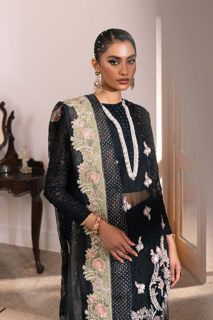 Sitara | Maryam Hussain Black Net Embroidered Hand Embellished Suit