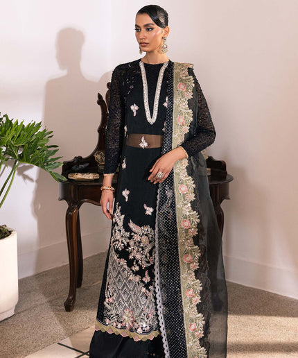 Sitara | Maryam Hussain Black Net Embroidered Hand Embellished Suit