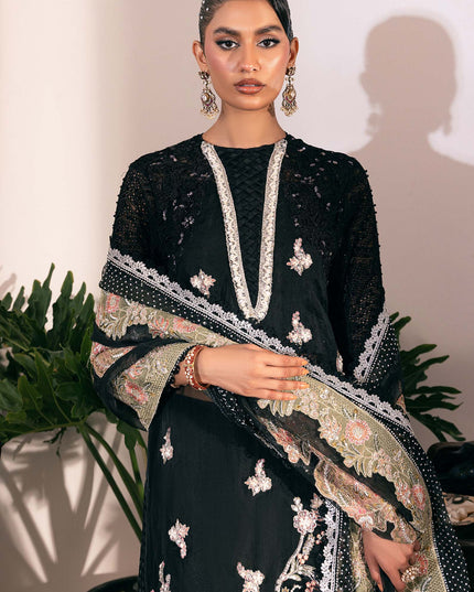 Sitara | Maryam Hussain Black Net Embroidered Hand Embellished Suit