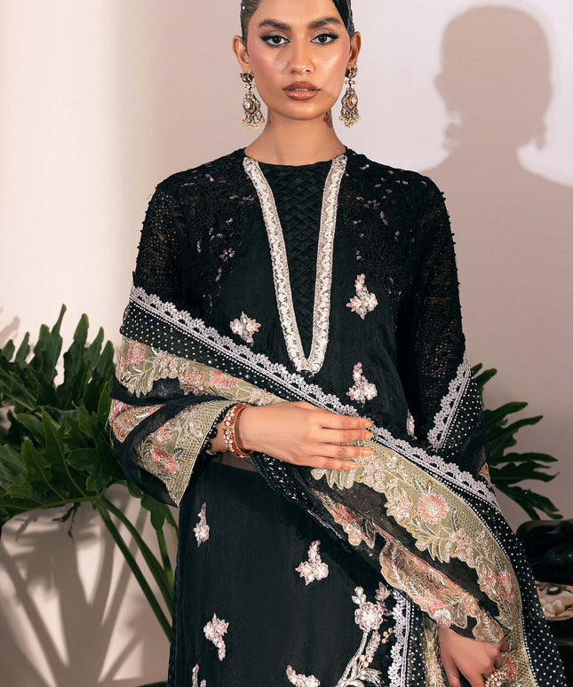 Sitara | Maryam Hussain Black Net Embroidered Hand Embellished Suit