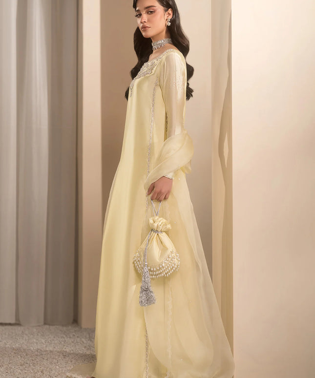 Lolita | Lemon Pure SIlk Tissue Embellished Suit