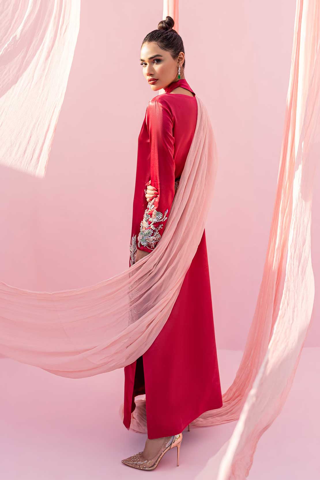 Rouge | Hand Embellished Silk Dress