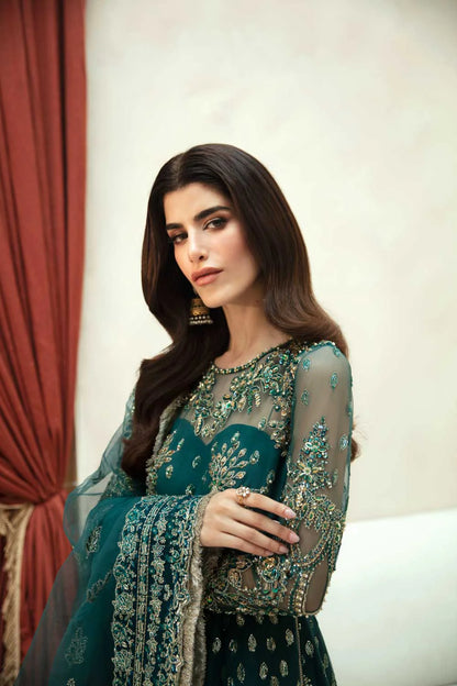 Luxor | Green Net Embroidered Hand Embellished Lehenga