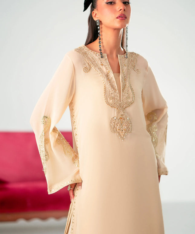 Camille | Embroidered Embellished Chiffon Cord Set