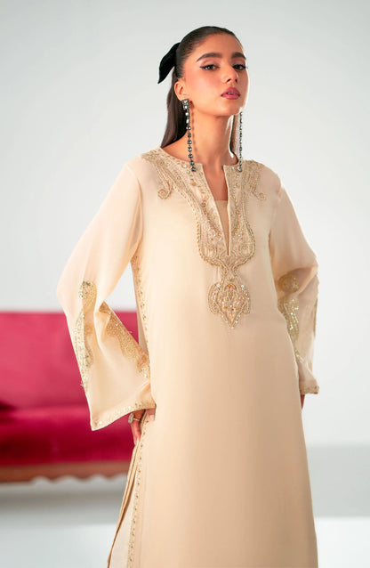 Camille | Embroidered Embellished Chiffon Cord Set