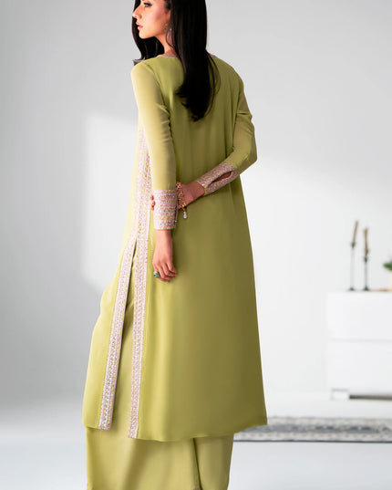 Emily | Embroidered Embellished Chiffon Cord Set