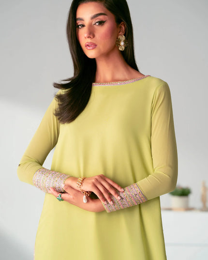Emily | Embroidered Embellished Chiffon Cord Set