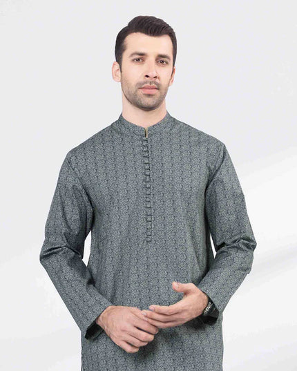 1 Piece | Blue Printed Cotton Kurta