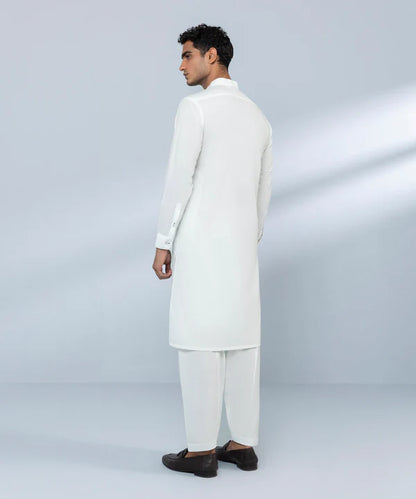 2 Piece | White Wash and Wear Kurta Shalwar