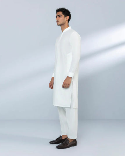 2 Piece | White Wash and Wear Kurta Shalwar