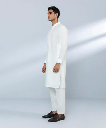2 Piece | White Wash and Wear Kurta Shalwar