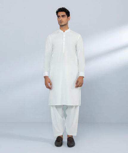 2 Piece | White Wash and Wear Kurta Shalwar