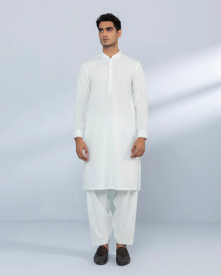 2 Piece | White Wash and Wear Kurta Shalwar