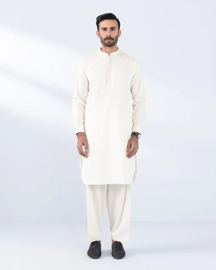 2 Piece | Embroidered Cotton Dobby Kurta Shalwar