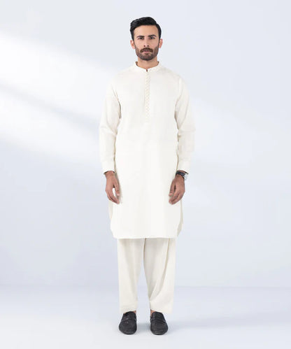 2 Piece | Embroidered Cotton Dobby Kurta Shalwar