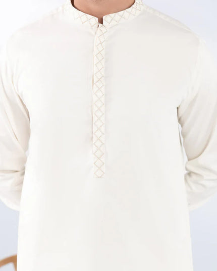 2 Piece | Embroidered Cotton Dobby Kurta Shalwar