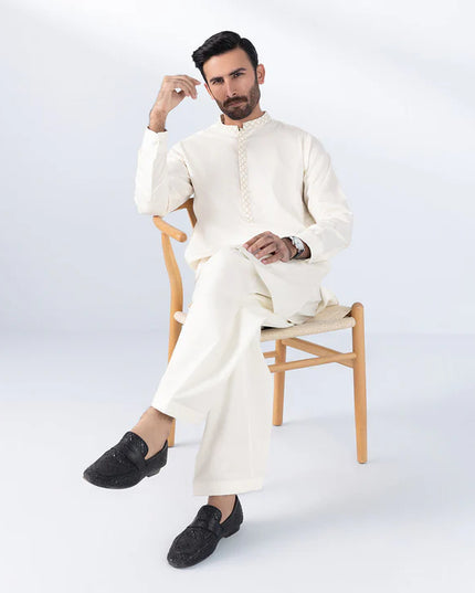 2 Piece | Embroidered Cotton Dobby Kurta Shalwar