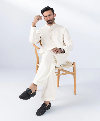2 Piece | Embroidered Cotton Dobby Kurta Shalwar