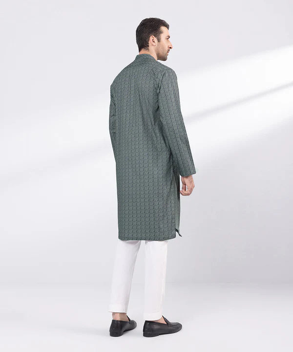 1 Piece | Blue Printed Cotton Kurta