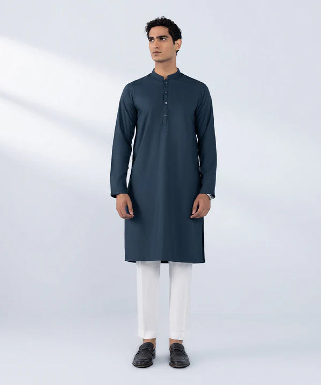 1 Piece | Black Embroidered Kurta